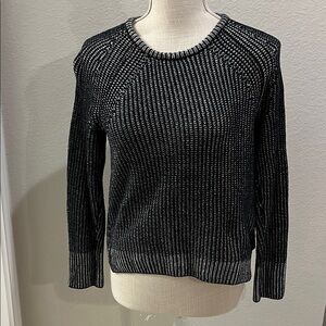 Eileen Fisher Black and White Crew Neck Sweater